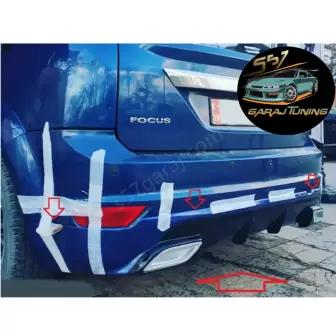 Ford Focus 2.5 Egzoz Görünümlü Arka Tampon Eki resim1